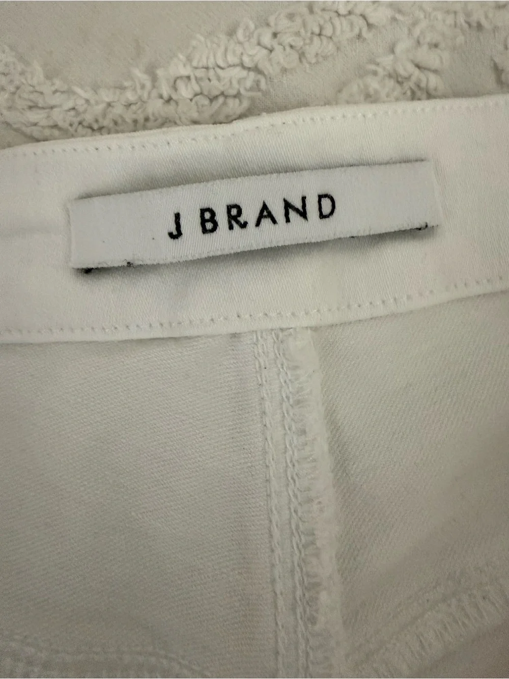 J Brand White High-Rise Button-Detail Jeans
